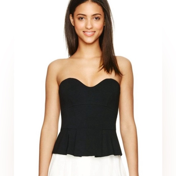 Aritzia Babaton Graeme Bustier Corset Peplum Tube Top Black - Picture 1 of 12